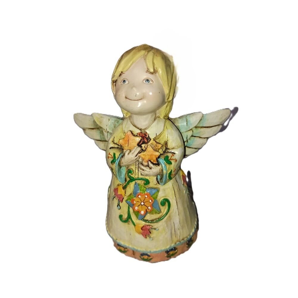 CHINA CREATION CO: Resin Child Angle Figurine Holding Flowers (Small)